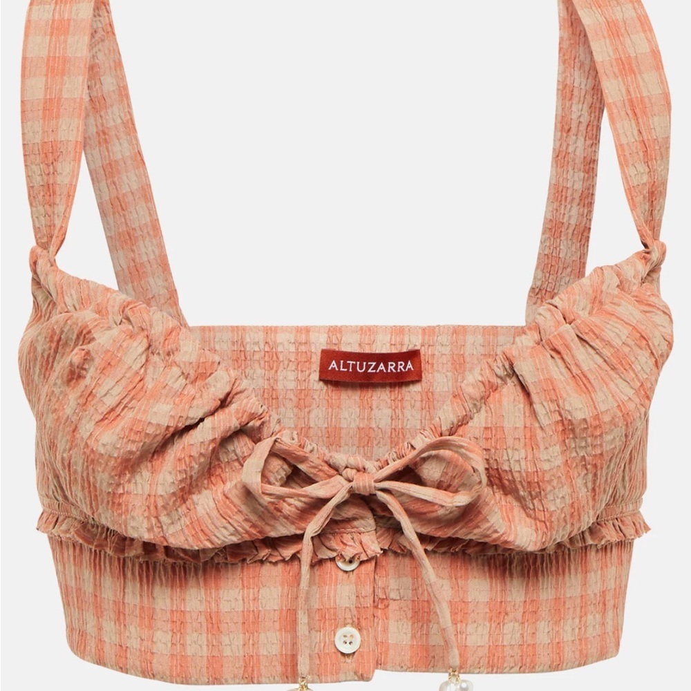 Altuzarra Bijou gingham cropped top size 36/us 4